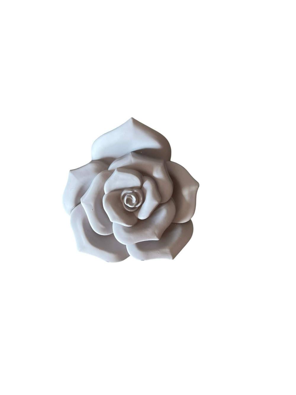 Light Gray Matte Flower Floral Neutral Boho Classic 2.5" Lobster Claw Hair Clip